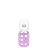 LifeFactory 4-Ounce Glass Baby Bottle with Protective Silicone Sleeve and Stage 1 Nipple