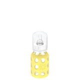 LifeFactory 4-Ounce Glass Baby Bottle with Protective Silicone Sleeve and Stage 1 Nipple
