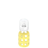 LifeFactory 4-Ounce Glass Baby Bottle with Protective Silicone Sleeve and Stage 1 Nipple