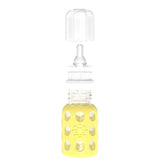 LifeFactory 4-Ounce Glass Baby Bottle with Protective Silicone Sleeve and Stage 1 Nipple