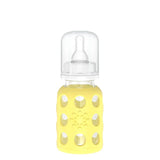 LifeFactory 4-Ounce Glass Baby Bottle with Protective Silicone Sleeve and Stage 1 Nipple