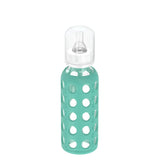 LifeFactory 9-Ounce Glass Baby Bottle with Protective Silicone Sleeve and Stage 2 Nipple (3-6 Months)