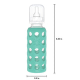 LifeFactory 6 Glass Bottles Baby Starter Kit (4) 4-Ounce Baby Bottle, (2) 9-Ounce Baby Bottle, (2) Flat Caps, (2) Sippy Caps, (2) Stage 2 Nipples