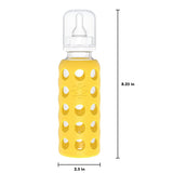 LifeFactory 9-Ounce Glass Baby Bottle with Protective Silicone Sleeve and Stage 2 Nipple (3-6 Months)