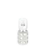 LifeFactory 4-Ounce Glass Baby Bottle with Protective Silicone Sleeve and Stage 1 Nipple