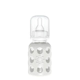 LifeFactory 4-Ounce Glass Baby Bottle with Protective Silicone Sleeve and Stage 1 Nipple