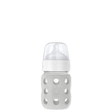 LifeFactory 8-Ounce WIDE Neck GLASS Baby Bottle w/ Protective Silicone Sleeve & Stage 2 Nipple (3-6 Months)