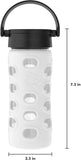 Lifefactory 12-Ounce BPA-Free Glass Water Bottle with Classic Cap and Protective Silicone Sleeve, Optic White