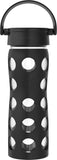Lifefactory BPA-Free Glass Water Bottle w/ Classic Cap & Protective Silicone Sleeve, Onyx