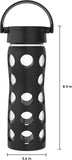 Lifefactory BPA-Free Glass Water Bottle w/ Classic Cap & Protective Silicone Sleeve, Onyx