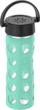 Lifefactory 16-Ounce BPA-Free Glass Water Bottle with Classic Cap and Protective Silicone Sleeve, Sea Green