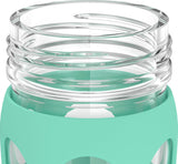 Lifefactory 16-Ounce BPA-Free Glass Water Bottle with Classic Cap and Protective Silicone Sleeve, Sea Green