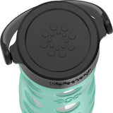 Lifefactory 16-Ounce BPA-Free Glass Water Bottle with Classic Cap and Protective Silicone Sleeve, Sea Green