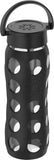 Lifefactory BPA-Free Glass Water Bottle w/ Classic Cap & Protective Silicone Sleeve, Onyx