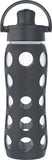 Lifefactory 22oz/650ml Active Flip Cap Glass Water Bottle, Carbon