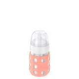 Lifefactory 8-Ounce STAINLESS STEEL Vacuum-Insulated WIDE-Neck Baby Bottle w/ Protective Silicone Sleeve & Stage 2 Nipple (3-6 Months)