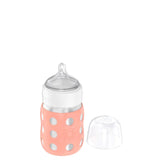 Lifefactory 8-Ounce STAINLESS STEEL Vacuum-Insulated WIDE-Neck Baby Bottle w/ Protective Silicone Sleeve & Stage 2 Nipple (3-6 Months)