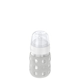 Lifefactory 8-Ounce STAINLESS STEEL Vacuum-Insulated WIDE-Neck Baby Bottle w/ Protective Silicone Sleeve & Stage 2 Nipple (3-6 Months)
