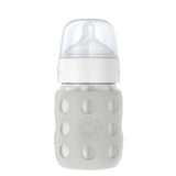 Lifefactory 8-Ounce STAINLESS STEEL Vacuum-Insulated WIDE-Neck Baby Bottle w/ Protective Silicone Sleeve & Stage 2 Nipple (3-6 Months)