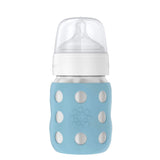 Lifefactory 8-Ounce STAINLESS STEEL Vacuum-Insulated WIDE-Neck Baby Bottle w/ Protective Silicone Sleeve & Stage 2 Nipple (3-6 Months)