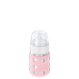 Lifefactory 8-Ounce STAINLESS STEEL Vacuum-Insulated WIDE-Neck Baby Bottle w/ Protective Silicone Sleeve & Stage 2 Nipple (3-6 Months)