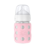 Lifefactory 8-Ounce STAINLESS STEEL Vacuum-Insulated WIDE-Neck Baby Bottle w/ Protective Silicone Sleeve & Stage 2 Nipple (3-6 Months)