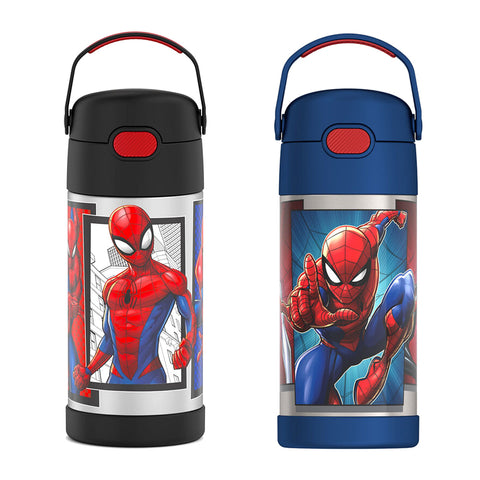 Spiderman Thermos - 12 oz Funtainer Stainless Steel Bottle With Handle New