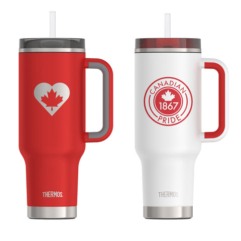*NEW* Thermos 40oz/1.2L Stainless Steel insulated Tumbler w Lid & Straw - Canadiana True North