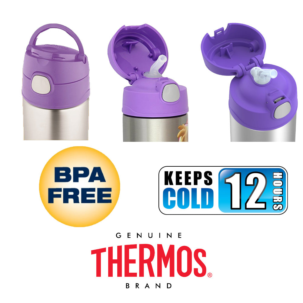 Thermos FUNtainer Stainless Steel 12oz/355mL Straw Bottle Disney Pri Han Star Co.