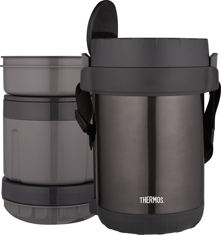 THERMOS All-in-1 Vacuum Insulated Stainless Steel Meal Carrier with Spoon (Smoke)