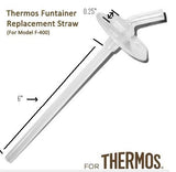 Thermos FUNtainer Replacement Straw 12 Ounce For Bottle Model Number F400 (Thermos Funtainer Without The Handle On The Lid) (See Fit Guide)