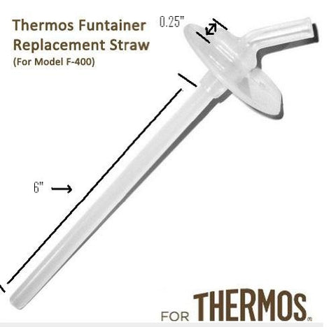 Thermos FUNtainer Replacement Straw 12 Ounce For Bottle Model Number F400 (Thermos Funtainer Without The Handle On The Lid) (See Fit Guide)