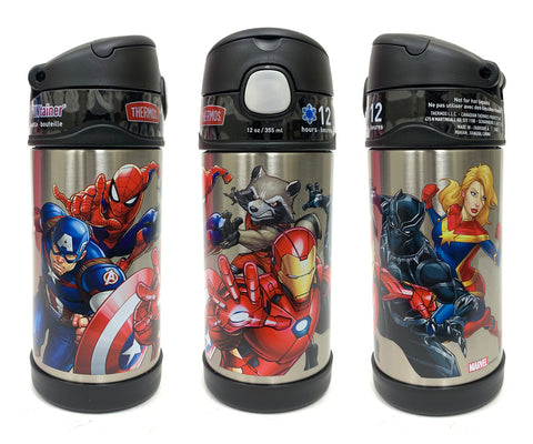 Thermos FUNtainer Stainless Steel 12oz/355mL Straw Bottle - Marvel Universe
