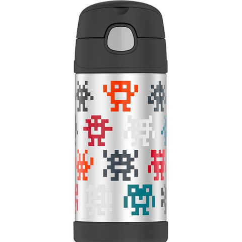 Thermos FUNtainer Stainless Steel 12oz. Straw Bottle - Pixel Gaming