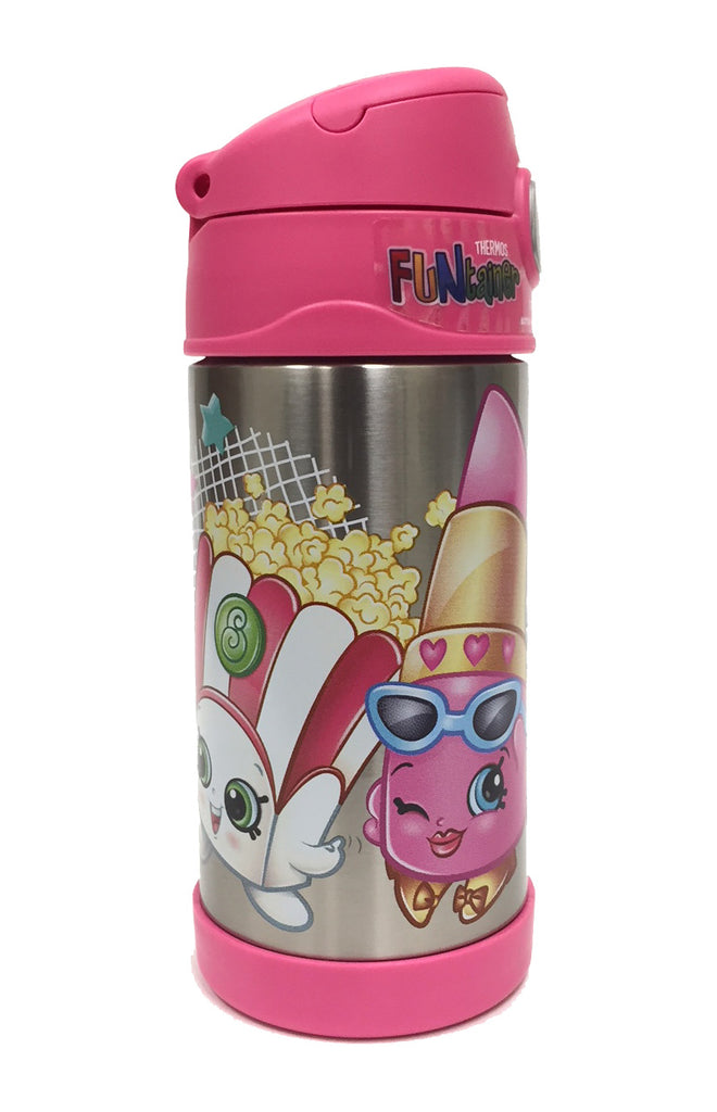 Thermos FUNtainer Stainless Steel 12oz/355mL Straw Bottle Shopkins