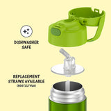 Thermos FUNtainer Stainless Steel 355mL Straw Bottle, Solid Color (F4100 Series)