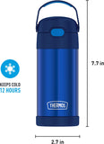 Thermos FUNtainer Stainless Steel 355mL Straw Bottle, Solid Color (F4100 Series)