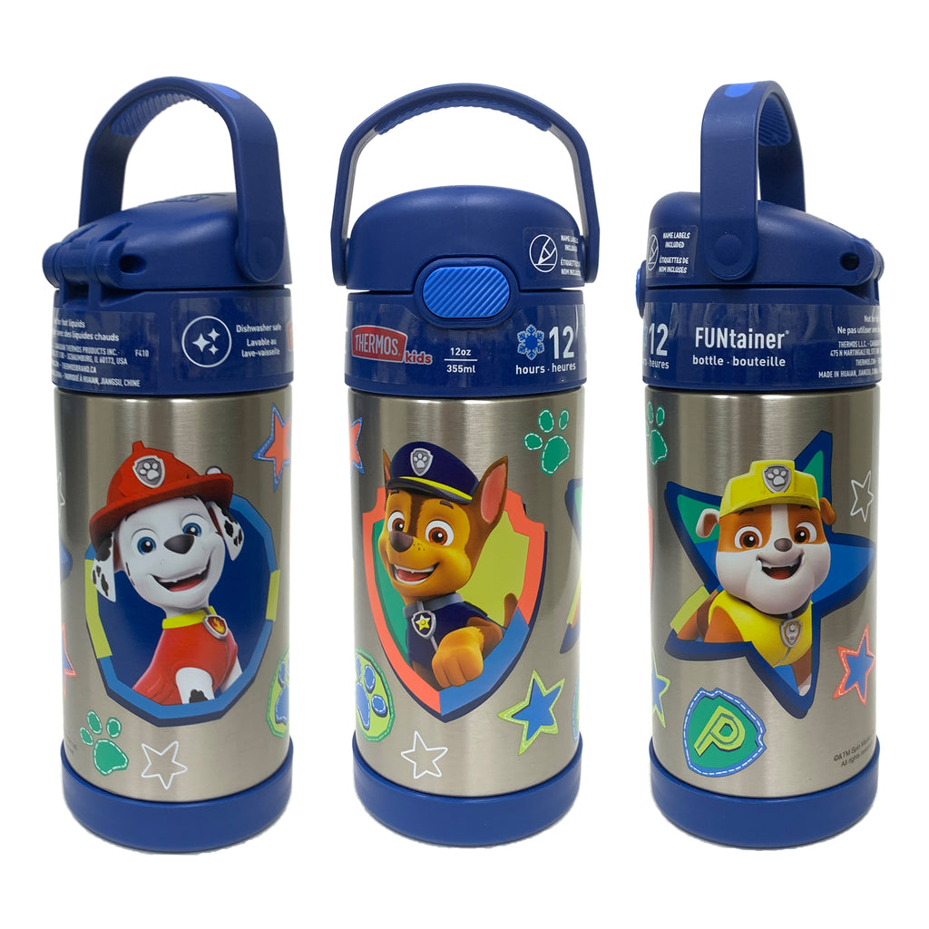 Thermos Funtainer Stainless Steel Vacuum Insulated Kids Straw Bottle, 12 oz - Paw Patrol