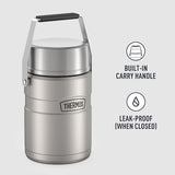 Thermos 47oz Stainless King Big Boss Stainless Steel Food Jar with 2 Inner Containers (Silver), SK3030MSTR4