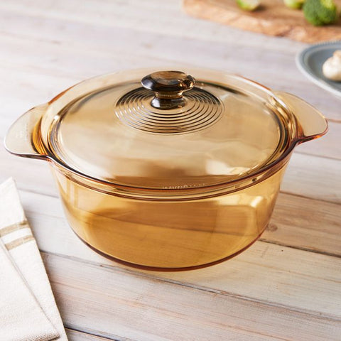 VISIONS 2.8 Litre Pyroceram Flair Cookpot with Glass Cover, Brown (VSF-28)