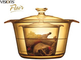 VISIONS Pyroceram Glass Flair 4Pc Casserole and Cookpot Pot Set (1.2L and 5.5L Set) (VSF-356)