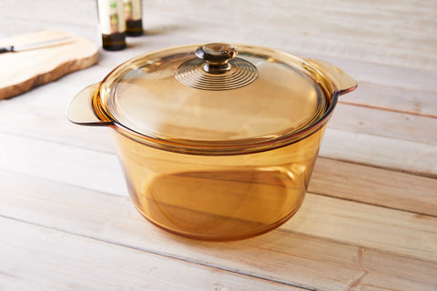 VISIONS Pyroceram Flair Cookpot with Glass Cover, 5.5L (VSF-55)
